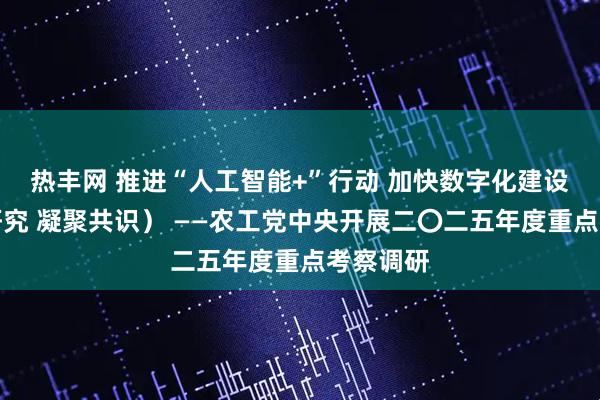 热丰网 推进“人工智能+”行动 加快数字化建设（调查研究 凝聚共识） ——农工党中央开展二〇二五年度重点考察调研